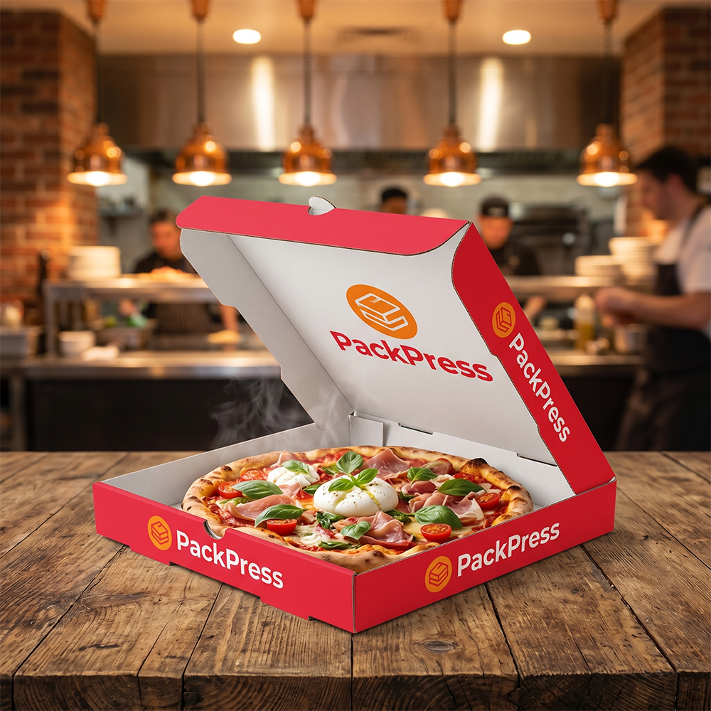 Pizzakarton mit Farbdruck