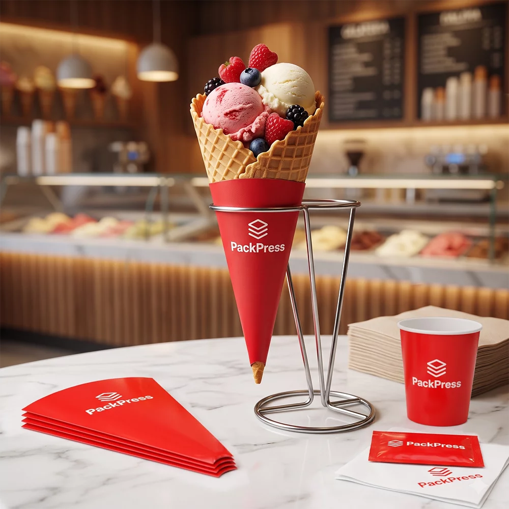Eiswaffel-Schutzhülse mit Logo